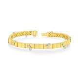 18K Yellow Gold 0.91cttw Pear Cut Diamond Bangle