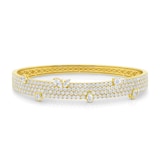 18K Yellow Gold 4.97cttw Mixed Cut Diamond Bangle - Size Medium