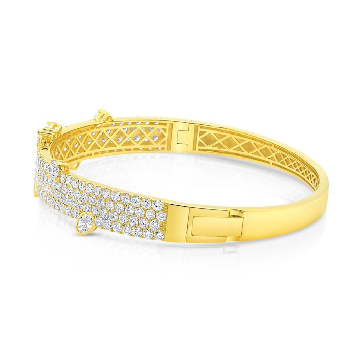 18K Yellow Gold 4.97cttw Mixed Cut Diamond Bangle - Size Medium