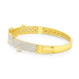 18K Yellow Gold 4.97cttw Mixed Cut Diamond Bangle - Size Medium