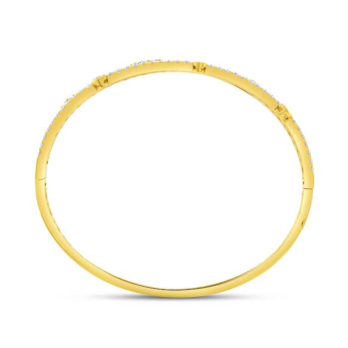 18K Yellow Gold 4.97cttw Mixed Cut Diamond Bangle - Size Medium