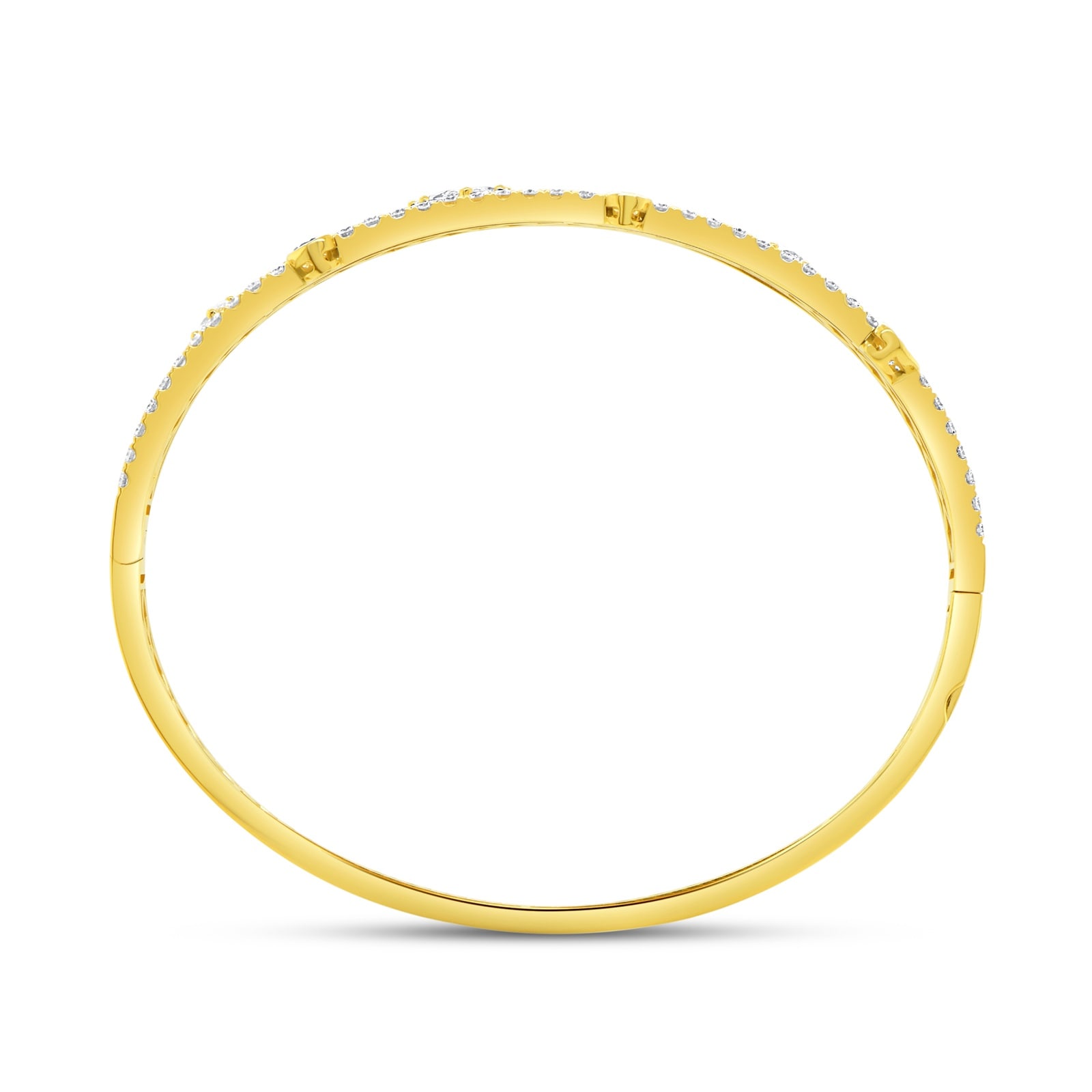 18K Yellow Gold 4.97cttw Mixed Cut Diamond Bangle - Size Medium