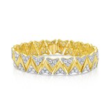 18K Yellow & White Gold 9.05cttw Round Brilliant Cut Diamond Bracelet