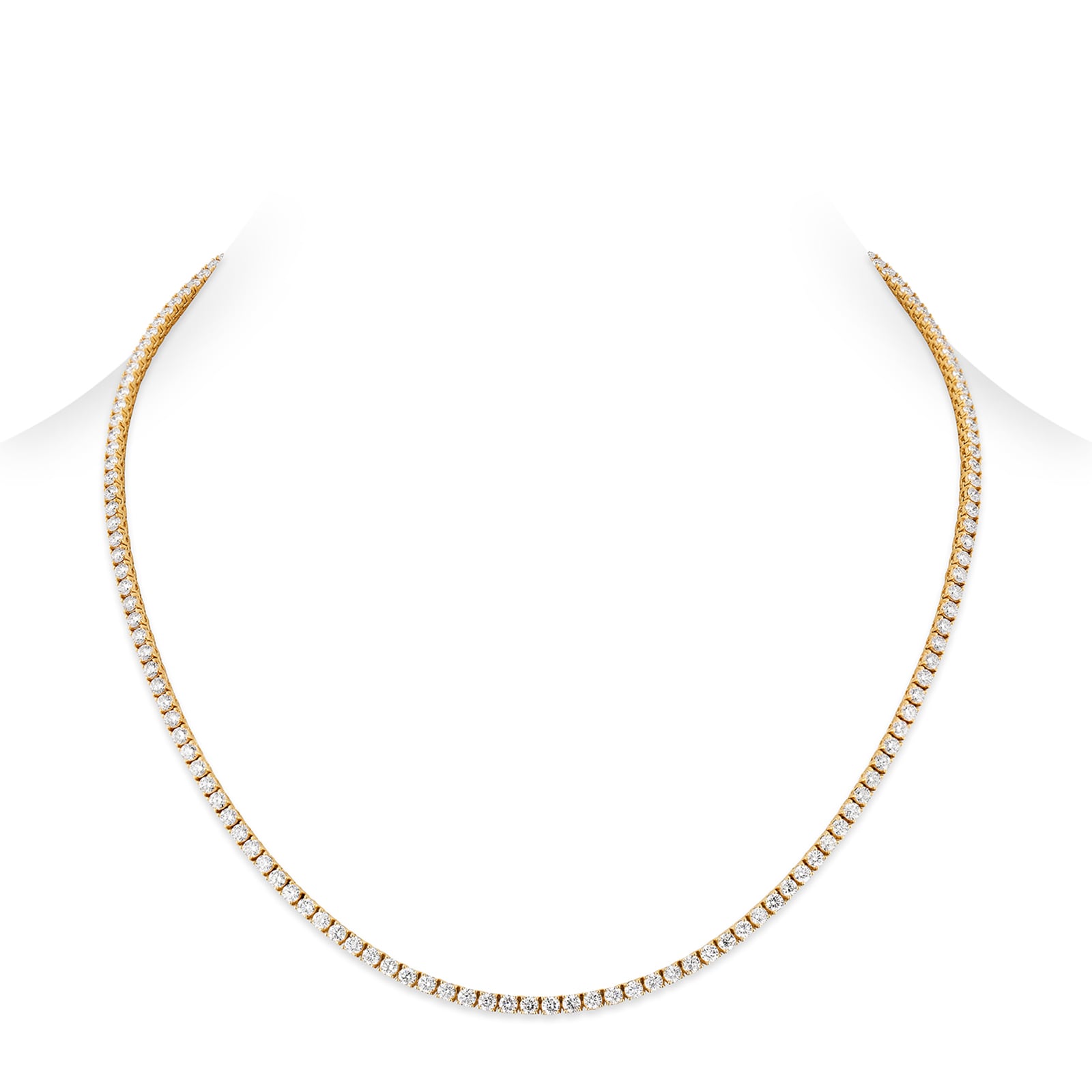 18K Yellow Gold 9.02ctw Diamond Straight Line Necklace