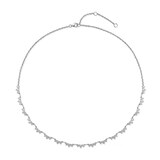 Mayors 18K White Gold 3.47ctw Diamond Trinity Line Necklace