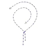 Mayors 18K White Gold 6.56cttw Blue Sapphire & 1.61cttw Diamond Necklace