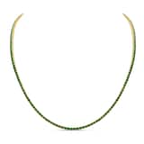 WOS 18K Yellow Gold Emerald Tennis Necklace