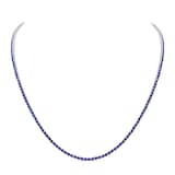 WOS 18K White Gold Blue Sapphire Tennis Necklace