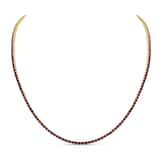 WOS 18K Yellow Gold Ruby Tennis Necklace