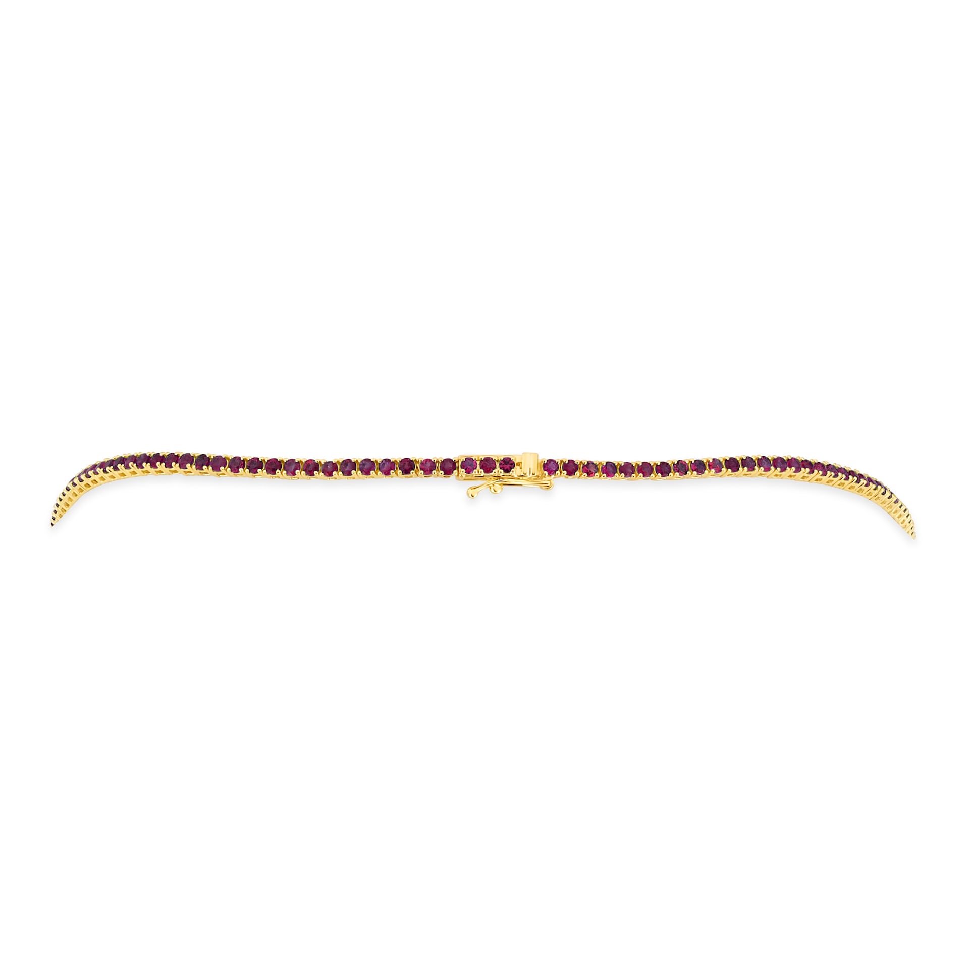 WOS 18K Yellow Gold Ruby Tennis Necklace WOS 18K Yellow Gold Ruby Tennis Necklace