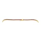 WOS 18K Yellow Gold Ruby Tennis Necklace