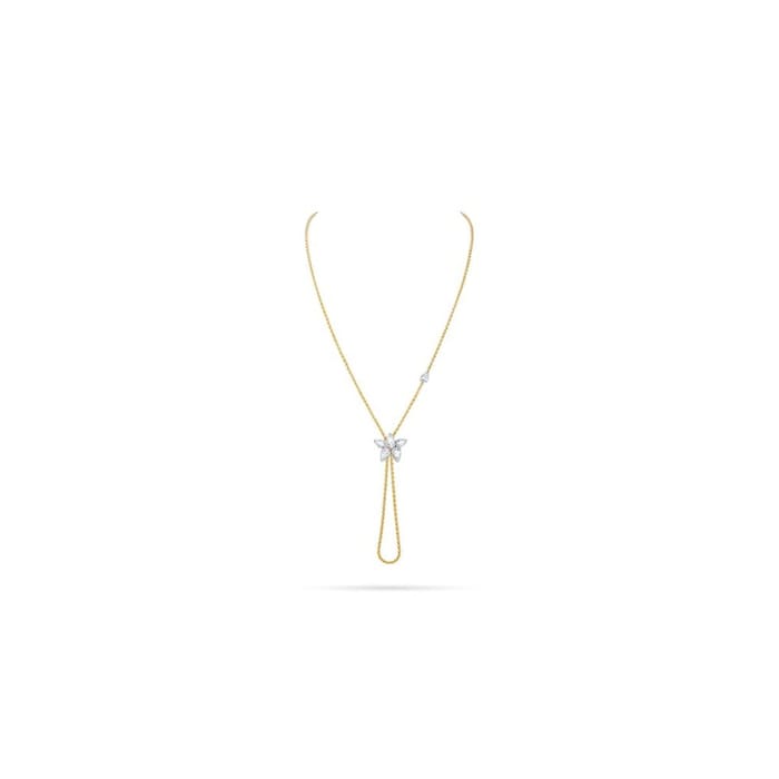 WOS 18K Yellow Gold Pear Shaped Diamond Necklace