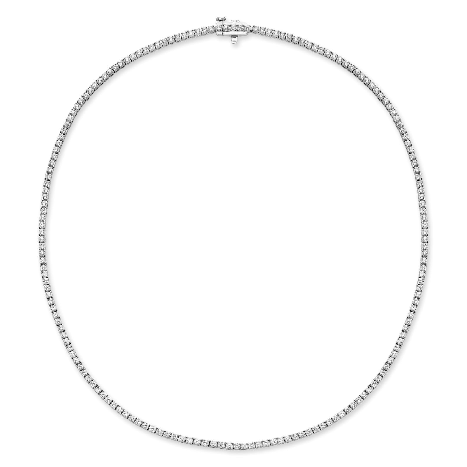 18K White Gold 5.00cttw Diamond Straight Line Necklace
