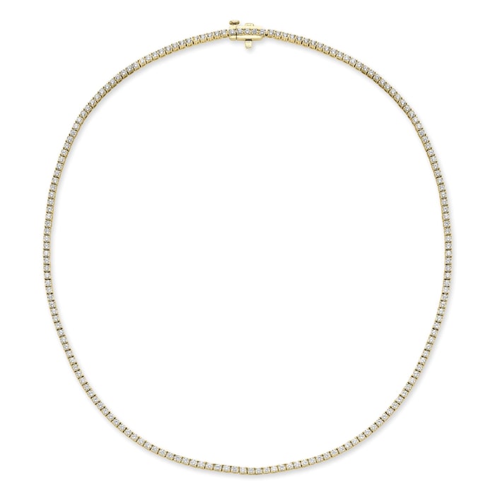Mayors 18K Yellow Gold 5.00cttw Diamond Straight Line Necklace