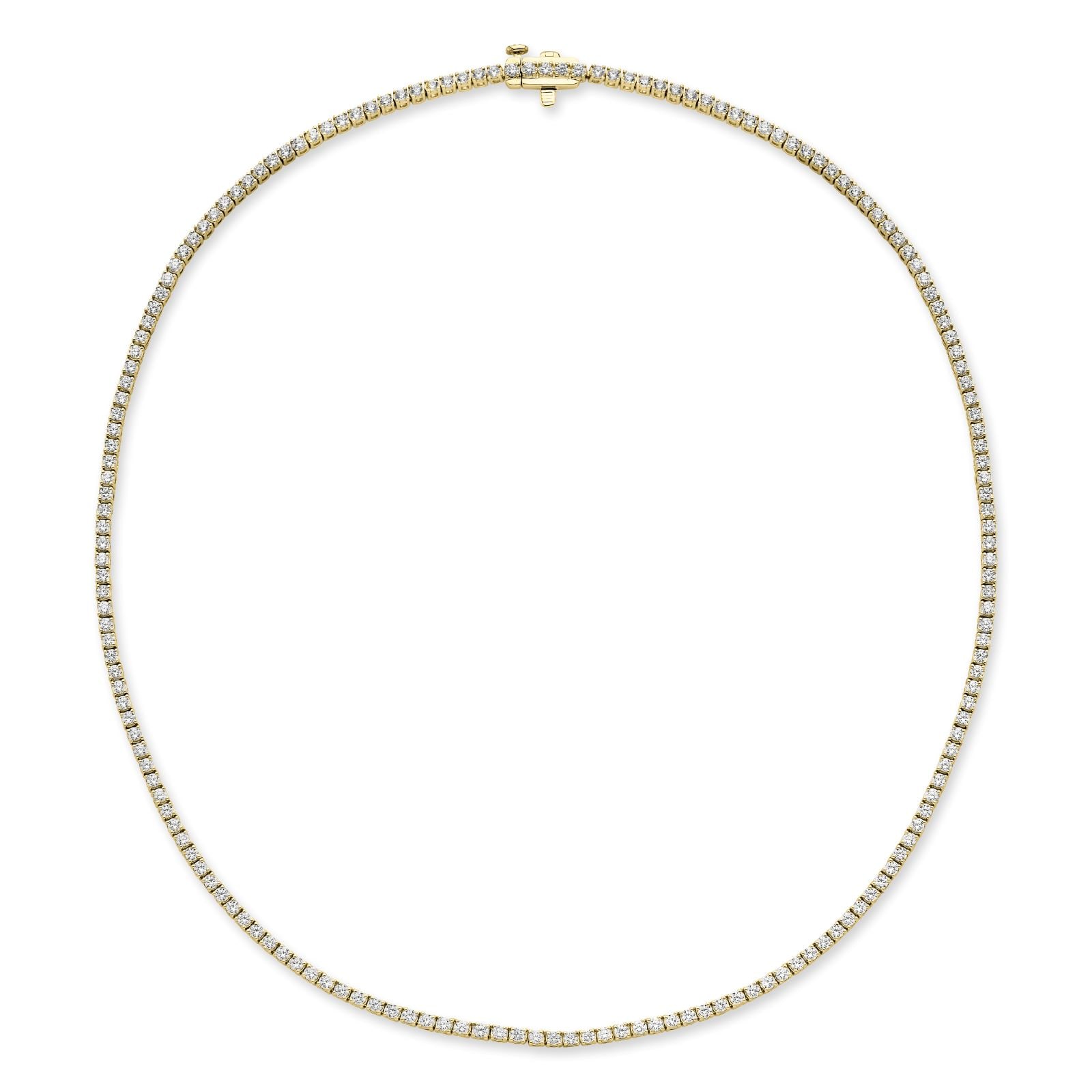 Mayors 18K Yellow Gold 5.00cttw Diamond Straight Line Necklace