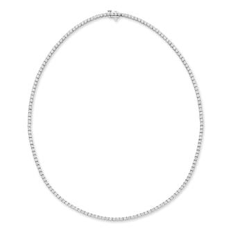 Mayors 18K White Gold 7.00cttw Diamond Straight Line Necklace