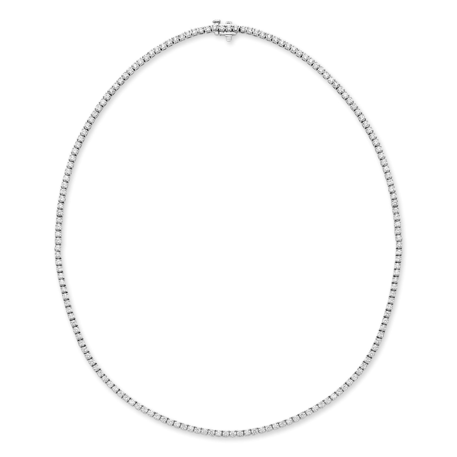 Mayors 18K White Gold 7.00cttw Diamond Straight Line Necklace