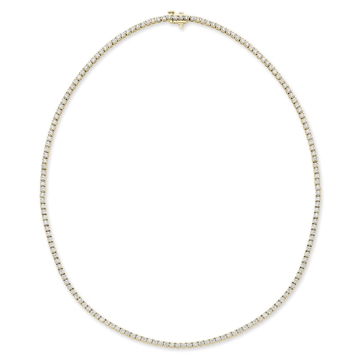 Mayors 18K Yellow Gold 7.00cttw Diamond Straight Line Necklace