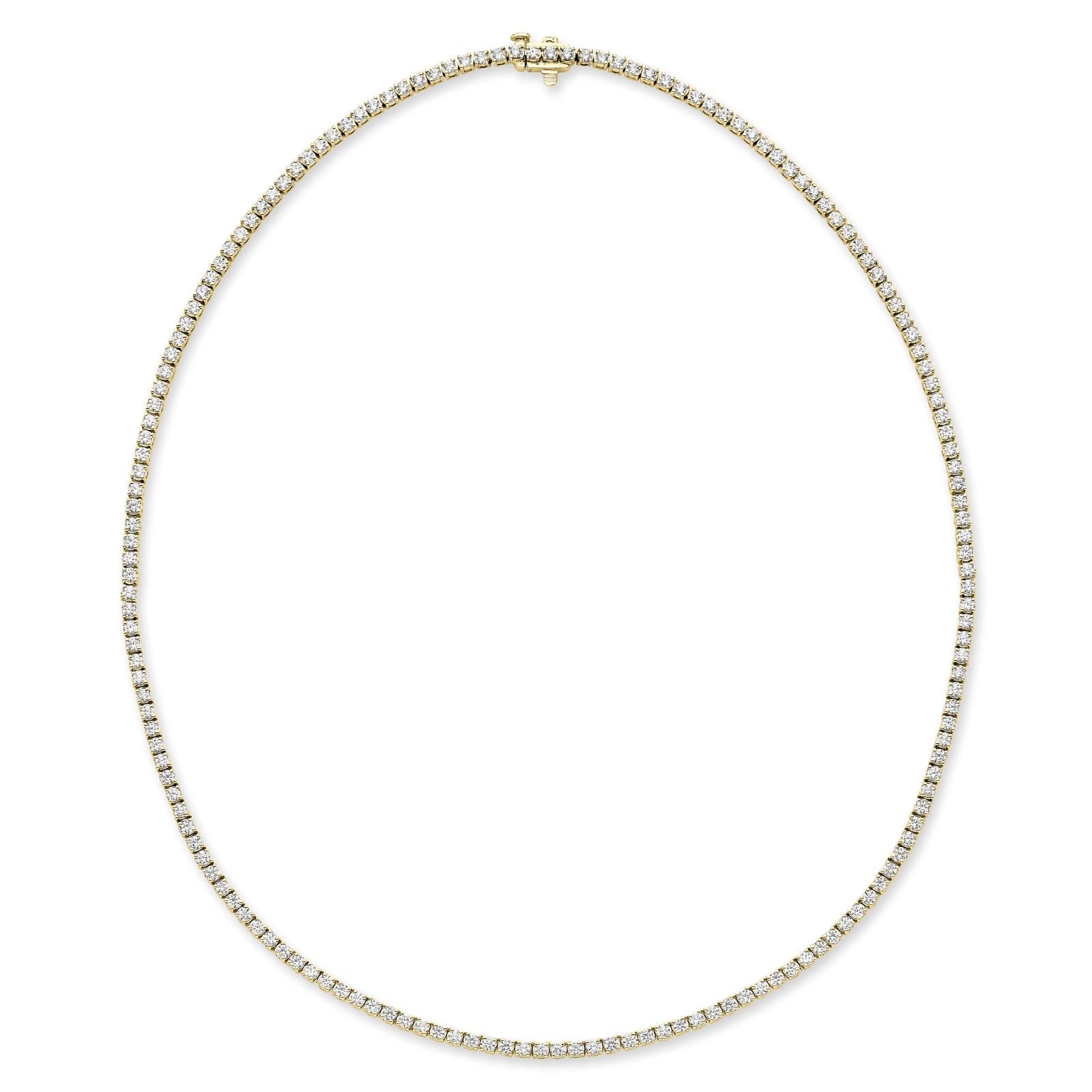 Mayors 18K Yellow Gold 7.00cttw Diamond Straight Line Necklace