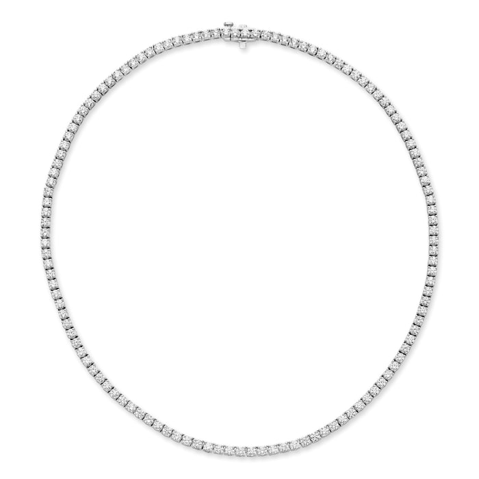Mayors 18K White Gold 10.00cttw Diamond Straight Line Necklace
