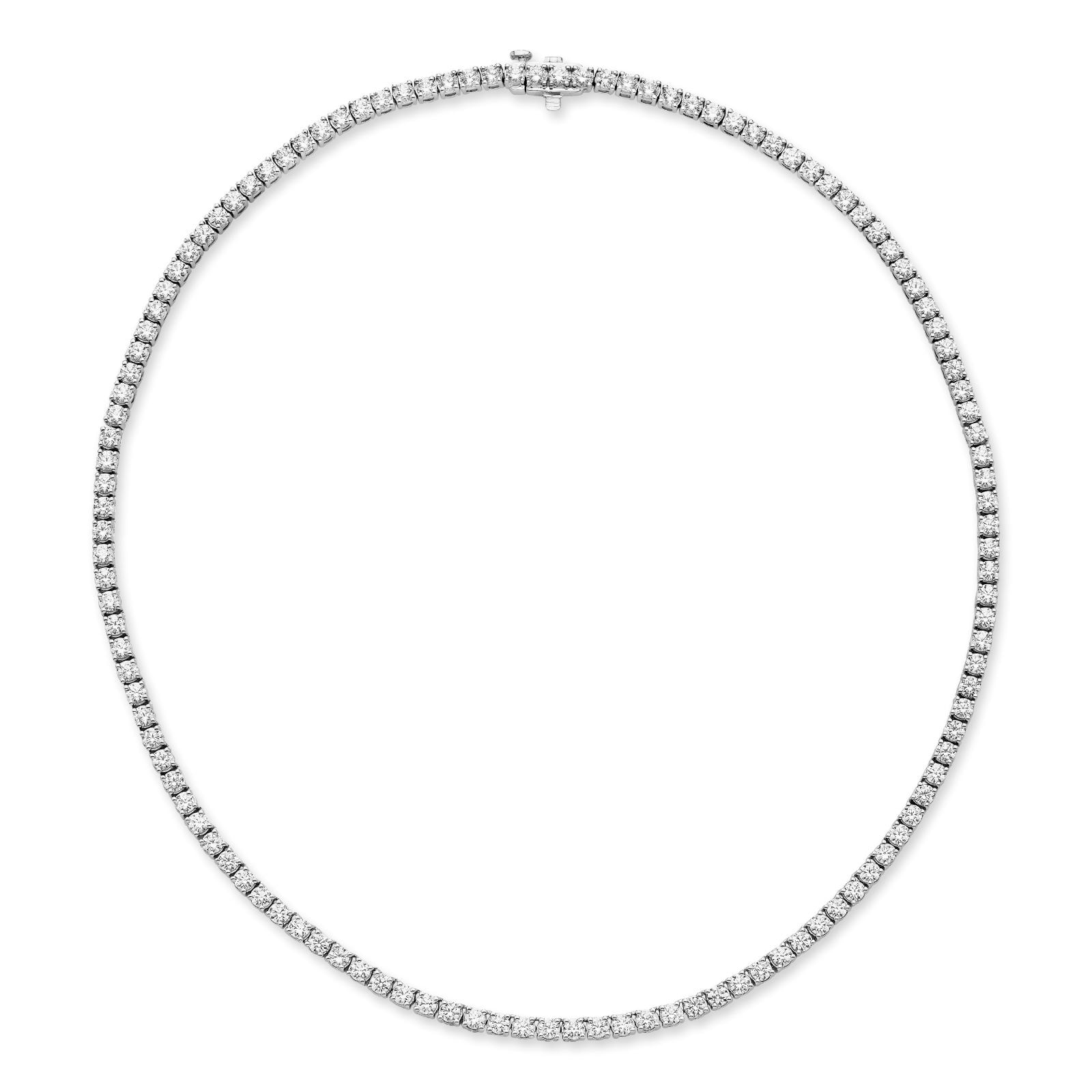 Mayors 18K White Gold 10.00cttw Diamond Straight Line Necklace