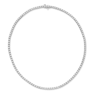 Mayors 18K White Gold 10.00cttw Diamond Straight Line Necklace
