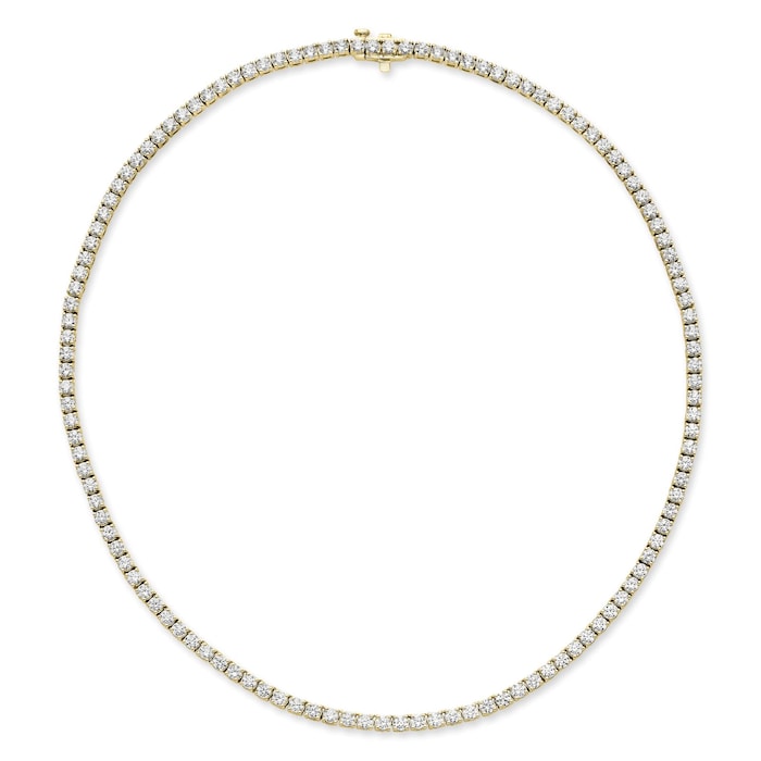 Mayors 18K Yellow Gold 10.00cttw Diamond Straight Line Necklace