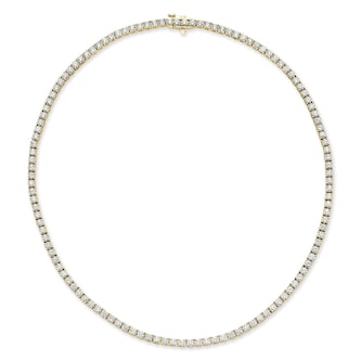 Mayors 18K Yellow Gold 10.00cttw Diamond Straight Line Necklace