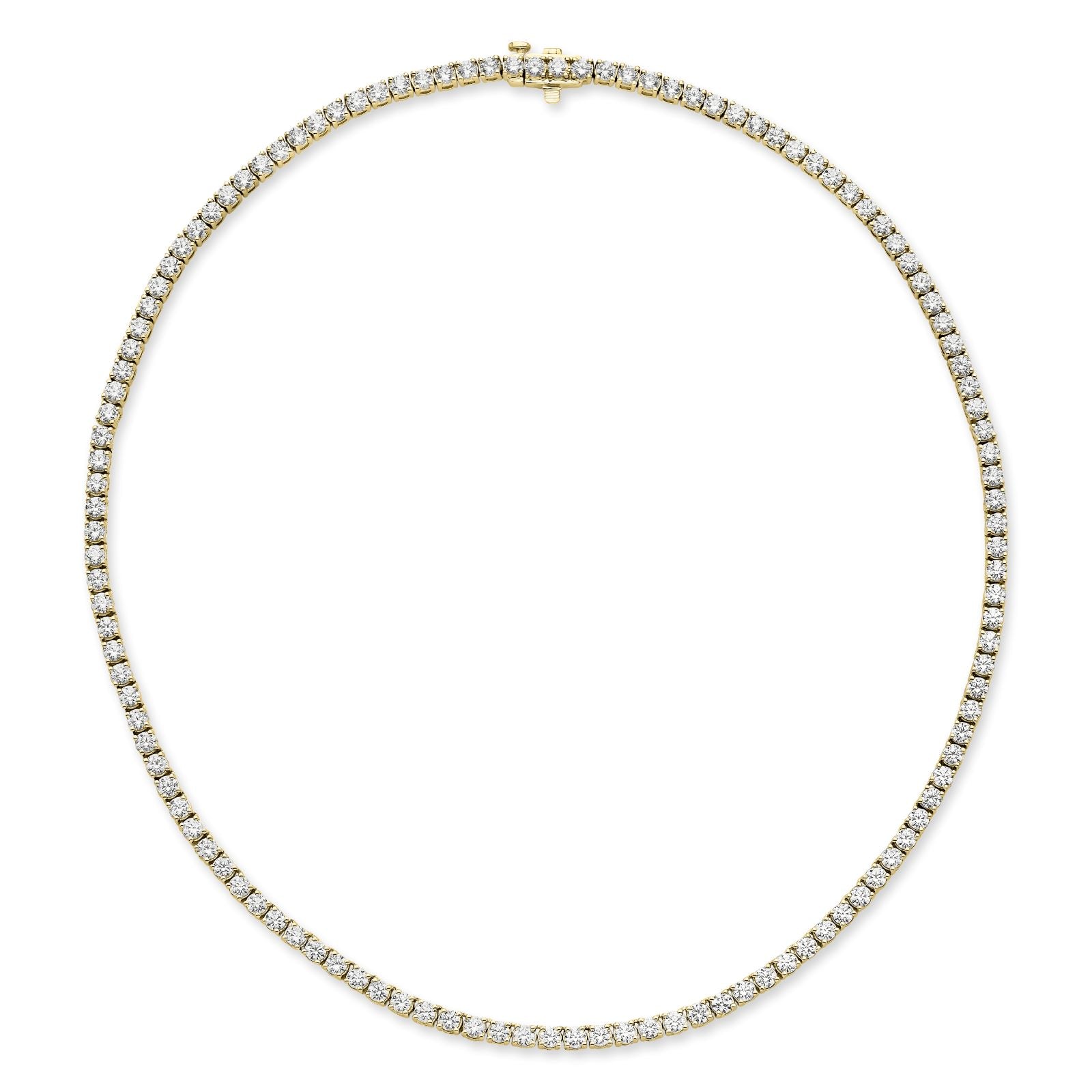 Mayors 18K Yellow Gold 10.00cttw Diamond Straight Line Necklace
