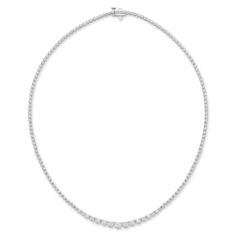 Mayors 18K White Gold 5.00cttw Diamond Graduated Line Necklace