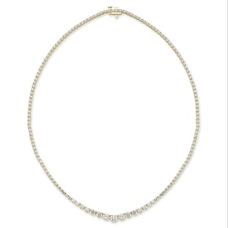 Mayors 18K Yellow Gold 7.00cttw Diamond Graduated Line Necklace