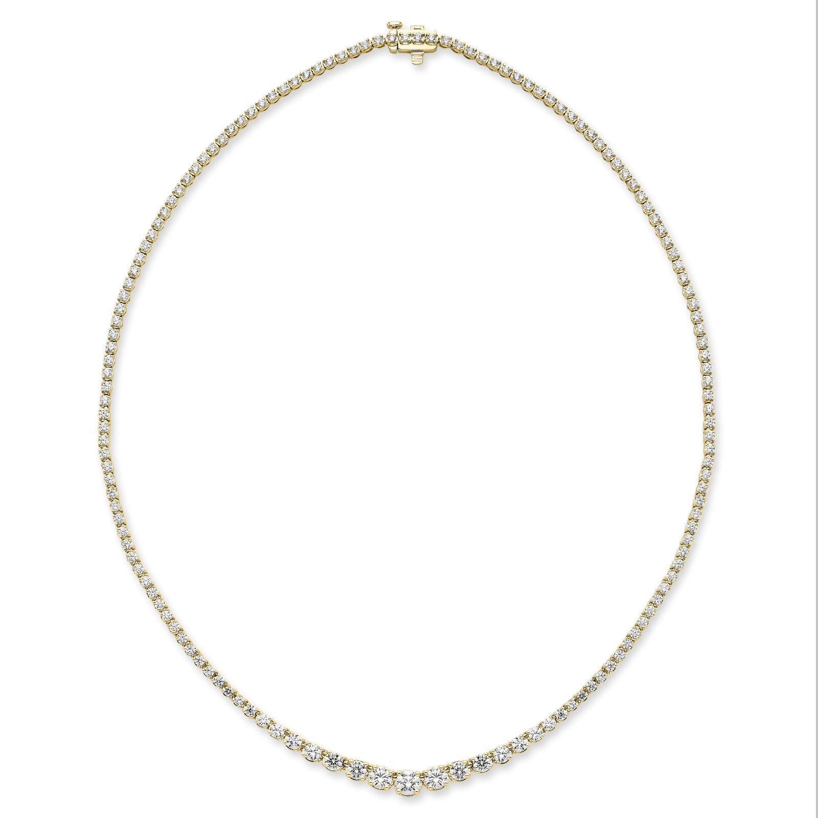 Mayors 18K Yellow Gold 7.00cttw Diamond Graduated Line Necklace