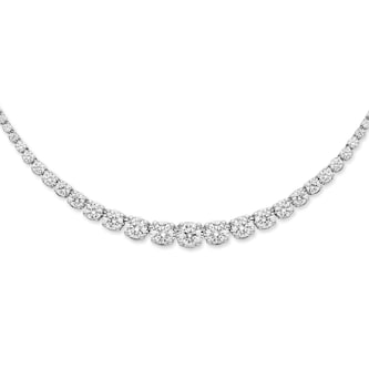 Mayors 18K White Gold 10.00cttw Diamond Graduated Line Necklace