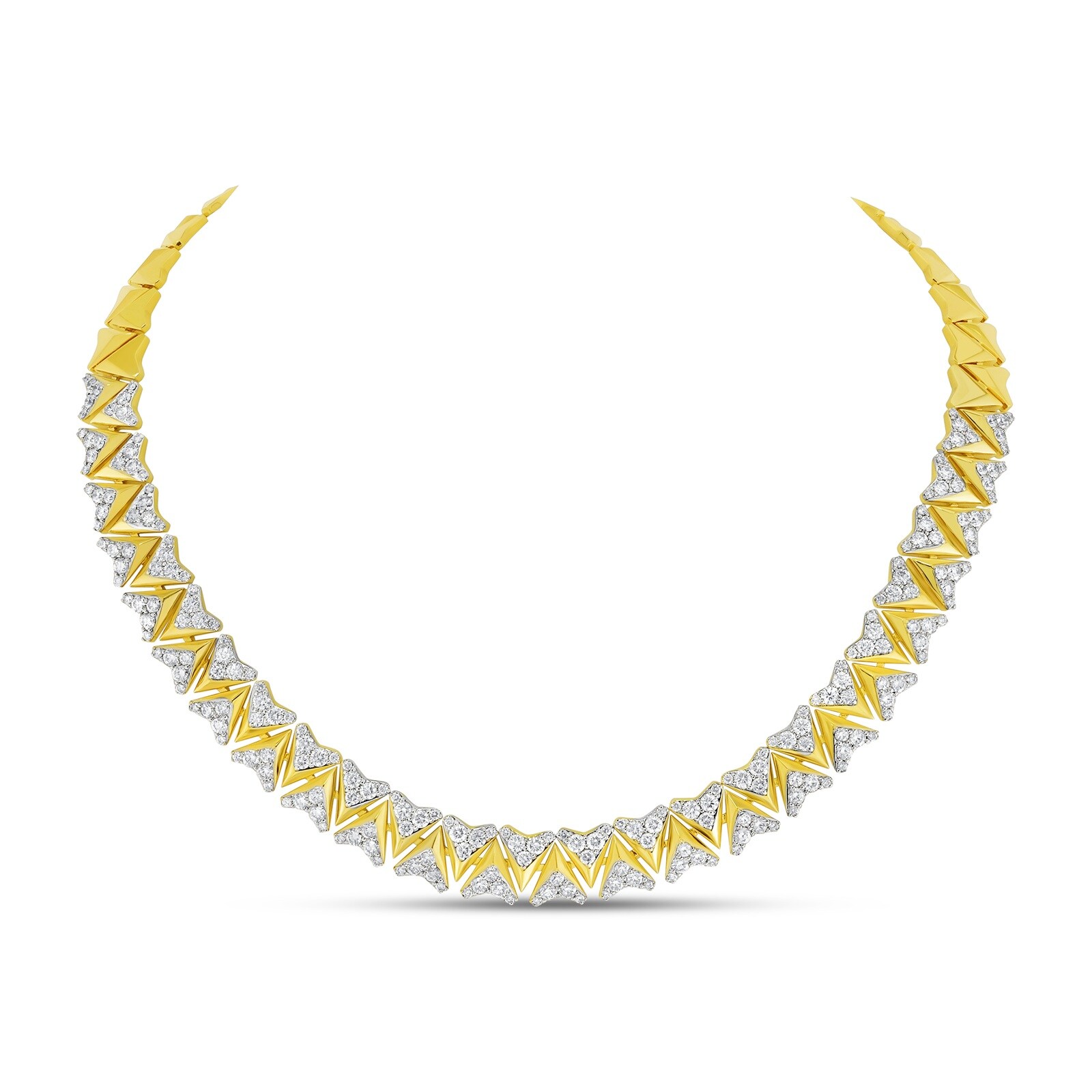 18K Yellow & White Gold 10.69cttw Diamond Necklace