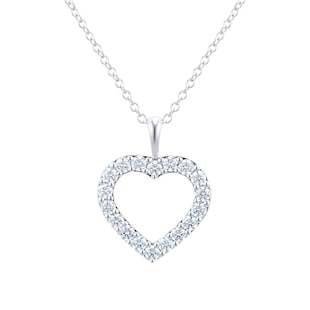 Louis Vuitton, White Gold Diamond Pave Heart Locket 0.50 (20074) Neckla