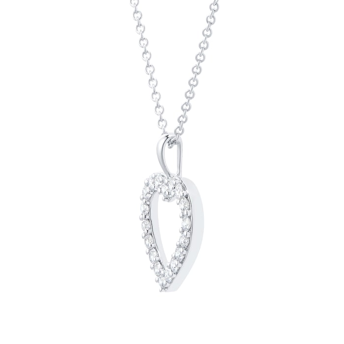 Mayors 18k White Gold 0.50ct Heart Pendant