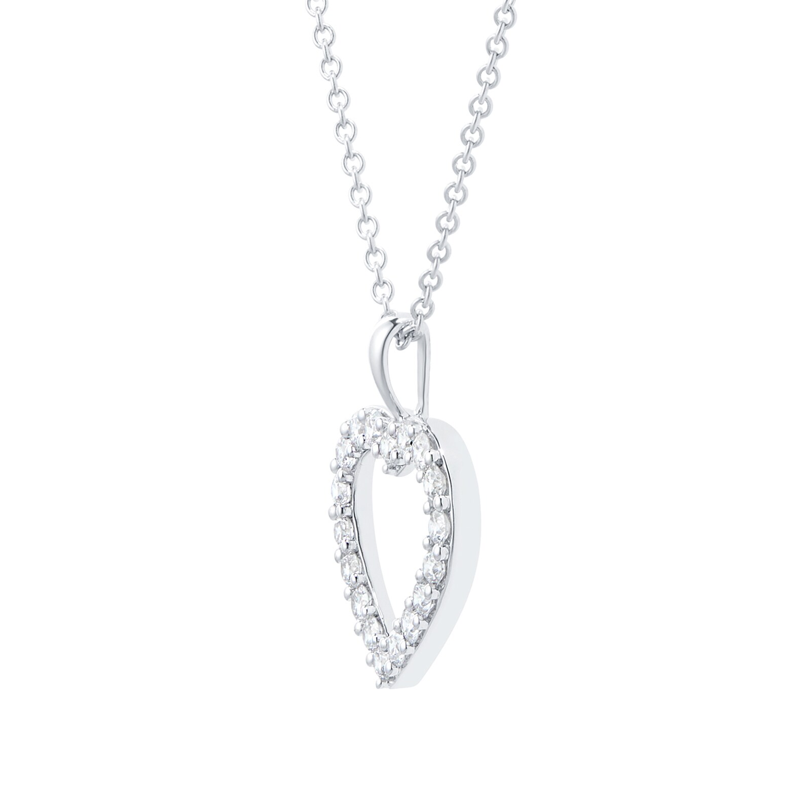 Mayors 18k White Gold 0.50ct Heart Pendant