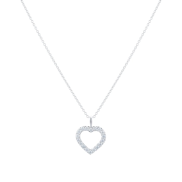 Mayors 18k White Gold 0.50ct Heart Pendant