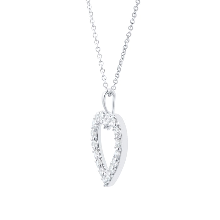 Mayors 18k White Gold 1.00ct Heart Pendant