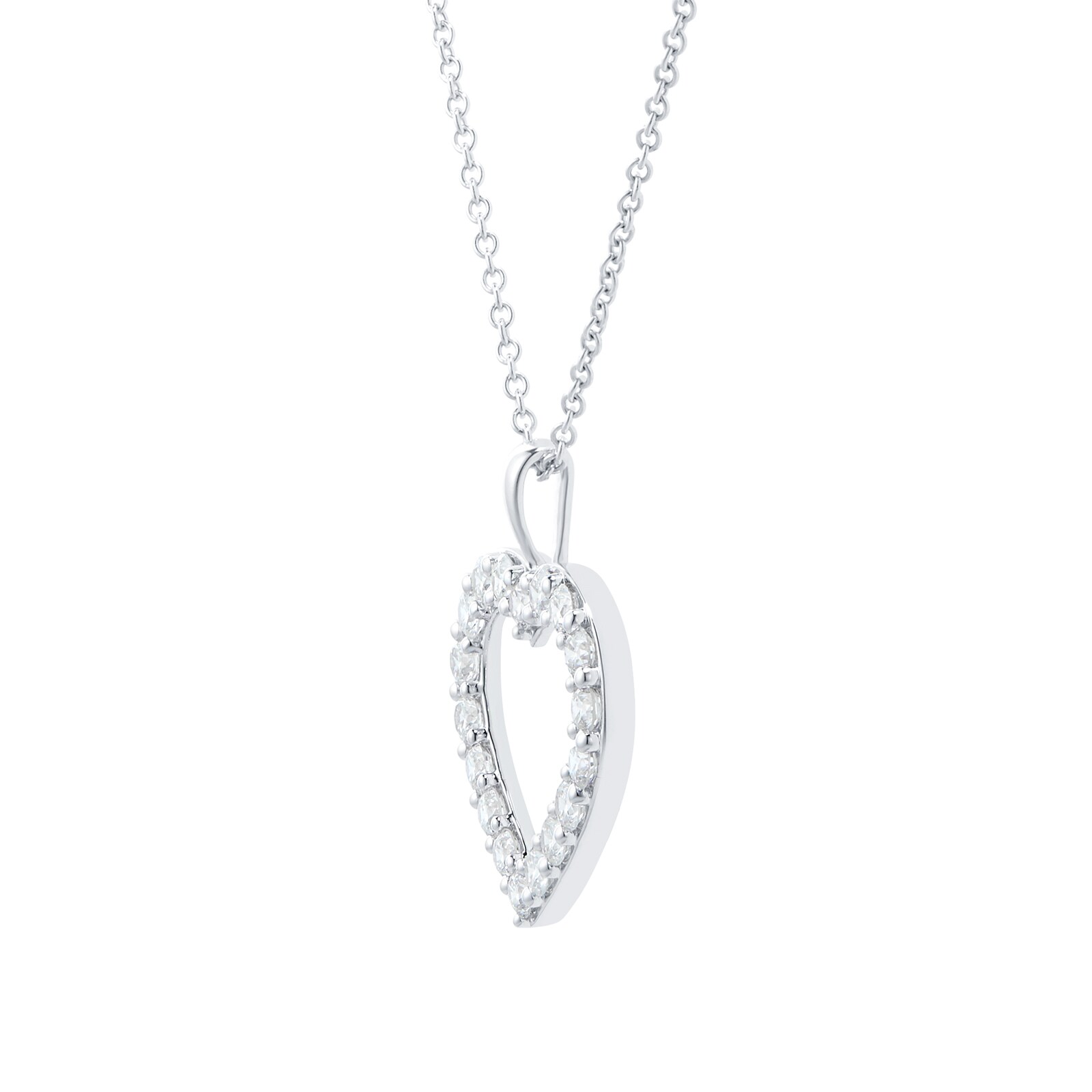 Mayors 18k White Gold 1.00ct Heart Pendant