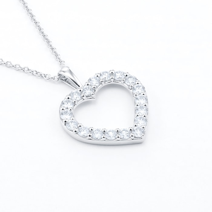 Mayors 18k White Gold 1.00ct Heart Pendant