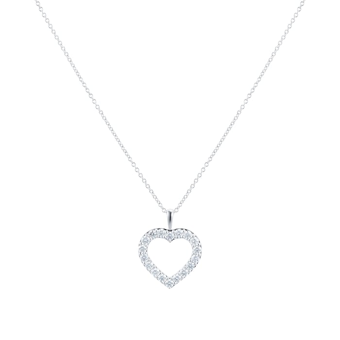 Mayors 18k White Gold 1.00ct Heart Pendant