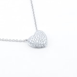 Mayors 18k White Gold 0.50ct Pave Heart Pendant
