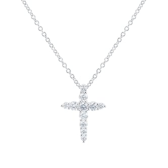 Mayors 18k White Gold 0.39ct Cross Pendant