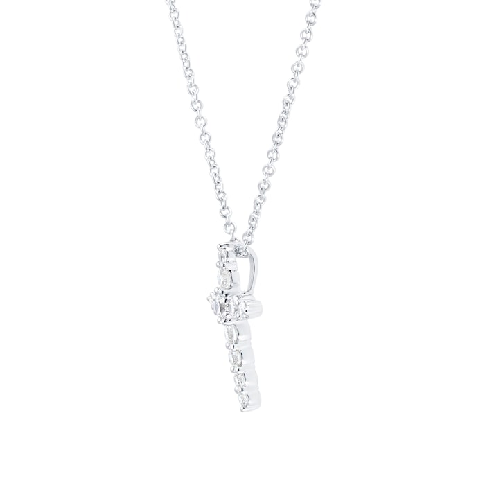 Mayors 18k White Gold 0.39ct Cross Pendant