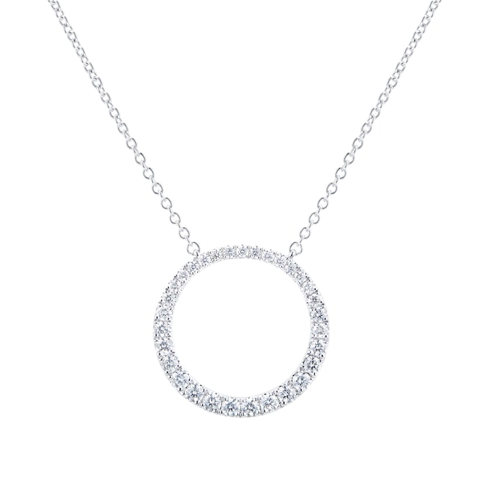 Mayors 18k White Gold 0.50ct Grad Circle Pendant