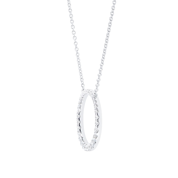 Mayors 18k White Gold 0.50ct Grad Circle Pendant