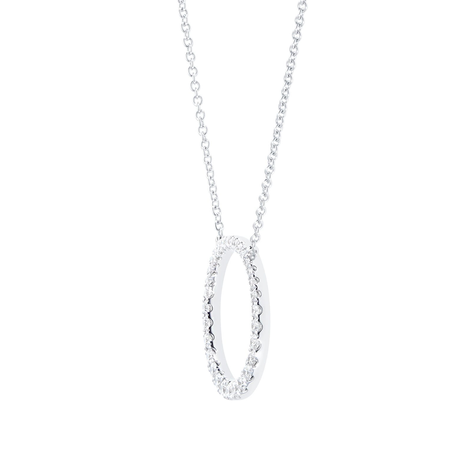 Mayors 18k White Gold 0.50ct Grad Circle Pendant