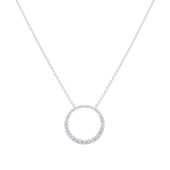 Mayors 18k White Gold 0.50ct Grad Circle Pendant