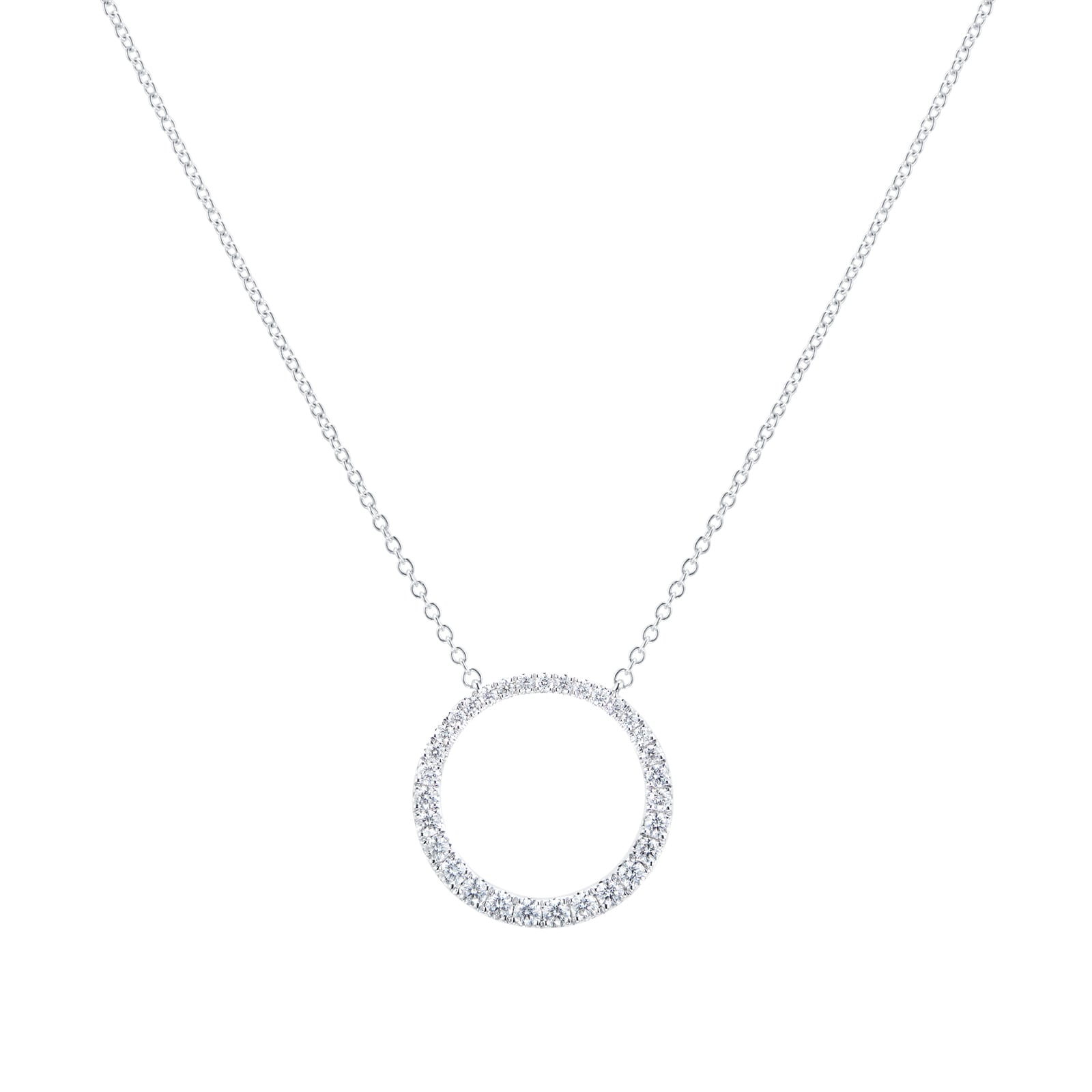 Mayors 18k White Gold 0.50ct Grad Circle Pendant